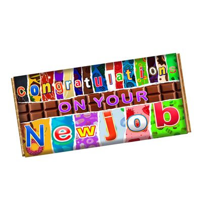 Congratulations on Your New Job Chocolate Bar Wrapper Novelty Gift Present CH-9611 (with chocolate bar (100g))