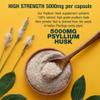 Fibre Supplement 5000mg Psyllium Husk with 500 Million Multi-Strain Probiotic - High Strength - Natural Soluble Fiber Supplement Plantago Ovata Seeds 2 Month Supply Psyllium Husks Capsules Vegan, UK view 2