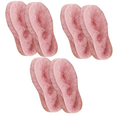 FRCOLOR 12pairs Warm Winter Slippers Insoles for Men Women Fluffy Inner Soles for Crochet Shoes