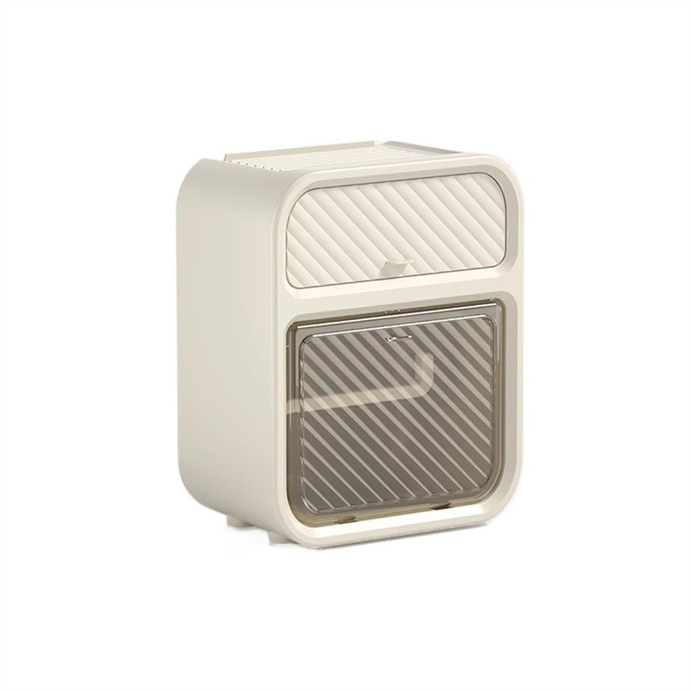 DFHS46JK Tissue Box Cover Toilet Paper Storage Box with Drawer, Wall Mounted Toilet Paper Holder, Adhesive Bathroom Roll Paper Stand In Living Room