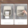 DFHS46JK Tissue Box Cover Toilet Paper Storage Box with Drawer, Wall Mounted Toilet Paper Holder, Adhesive Bathroom Roll Paper Stand In Living Room view 3