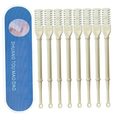 Nasal Hair Cutter 8Pcs Double Sided Nose Hair Clippers Safe Nose Hair Scissors with Ear Picker 360 Rotating Manual Nose Hair Trimmer for Women & Men Nose Hair Removal