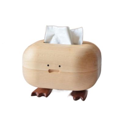 DFHS46JK Tissue Box Cover Bigfoot Duck Tissue Box, Solid Wood Household Living Room Paper Drawer Box, Creative And Cute Drawer Box In Living Room