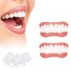 Wttfc Smile Teeth Instant Veneers Dentures, 2 Pairs False Teeth Veneers, Whitening Cosmetic Tooth, Snap on Veneers Fake Teeth, Clip in Veneers Teeth for Men and Women Cover Imperfect Teeth view 1
