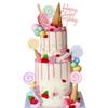 Candy Cake Toppers Sweet Cake Decoration with Lollipops Yellow Blue Pink Green balls for Candy themed Party view 3