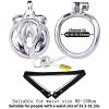 Sissy Men Metal Chastity Devices with Elastic Waist Strap, Male Flat Chastity Cage for Sissy & Gay - HA07 (Black, 55mm Ring) view 3