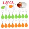 10X Ring Magnifying Glass Portable Plastic Lighted Magnifying Glass Solid Color Reading Hobby Travel Key Ring(Green,8PCS) view 2