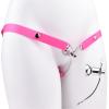 Sissy Men Flat Cage with Elastic Waist Belt, Male Flat Devices for Cross-Dressing Role Play, Metal Negative Inverted Cage - HA02 (Pink) view 1