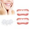 Wttfc 2 Pairs Instant Veneers Dentures, Fake Teeth Veneers False Teeth Clip in Veneers Teeth Whitening Cosmetic Teeth Top and Bottom Snap on Dentures for Women Men Regain Confident Smile view 1