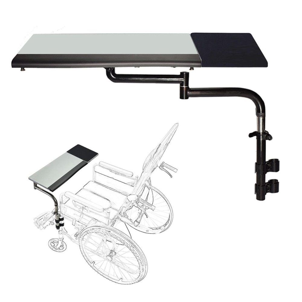LBJDJYB Wheelchair Lap Tray, Wheelchair Tray Table with Lifting Rotating and Folding Functions, Adult Wheelchair Tray Universal Tray for Working Reading Eating