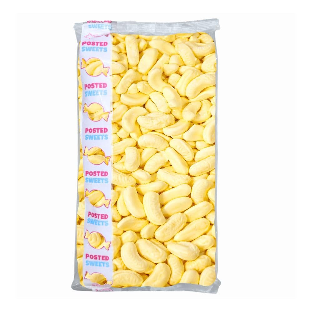 Foam Banana Bulk Bag 1000g, 1 kg Retro Sweets Pick & Mix for Parties, Gifts and Sharing