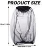 2Pcs Portable Face Net Mesh Lightweight Pull Over Mosquito Head Net Face Mesh Nylon Mosquito Midge Net Hat for Hiking Camping Climbing view 2
