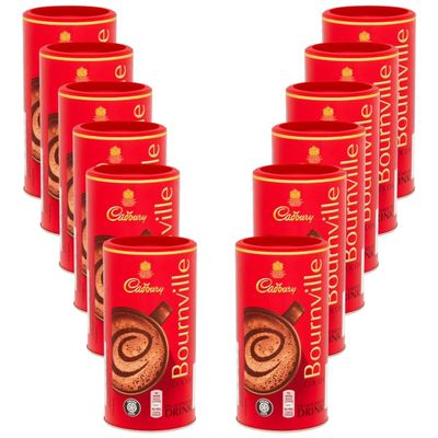 Hot Chocolate & Cocoa Bundle with Cadbury Bournville Dark Chocolate Cocoa Powder Tin 250g - 12 Pack | Ideal For Baking, Cocoa Powder, Suitable For Vegetarians.