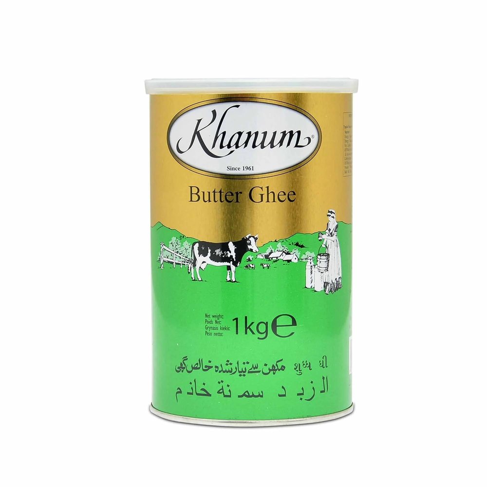 Khanum Butter Ghee 1 Kg, Pure Cow Ghee Vegetarian Dairy Oil Gluten Free Traditional Ghee