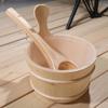 Sauna Bucket Kit - 4L Wooden Bucket, Cedar Sauna Bucket with Handle | Wooden Bucket and Ladle Kit, Sauna Equipment Accessories and Dry Room for Sauna, Hammam, Bathroom view 2