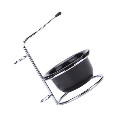 Shaving Set for Men Universal Heavy Stainless Steel Shaving Brush Stand Safety Shaving Stand Holder with Shaving Bowl for Manual Razor Shaving Brush Shaving Bowl