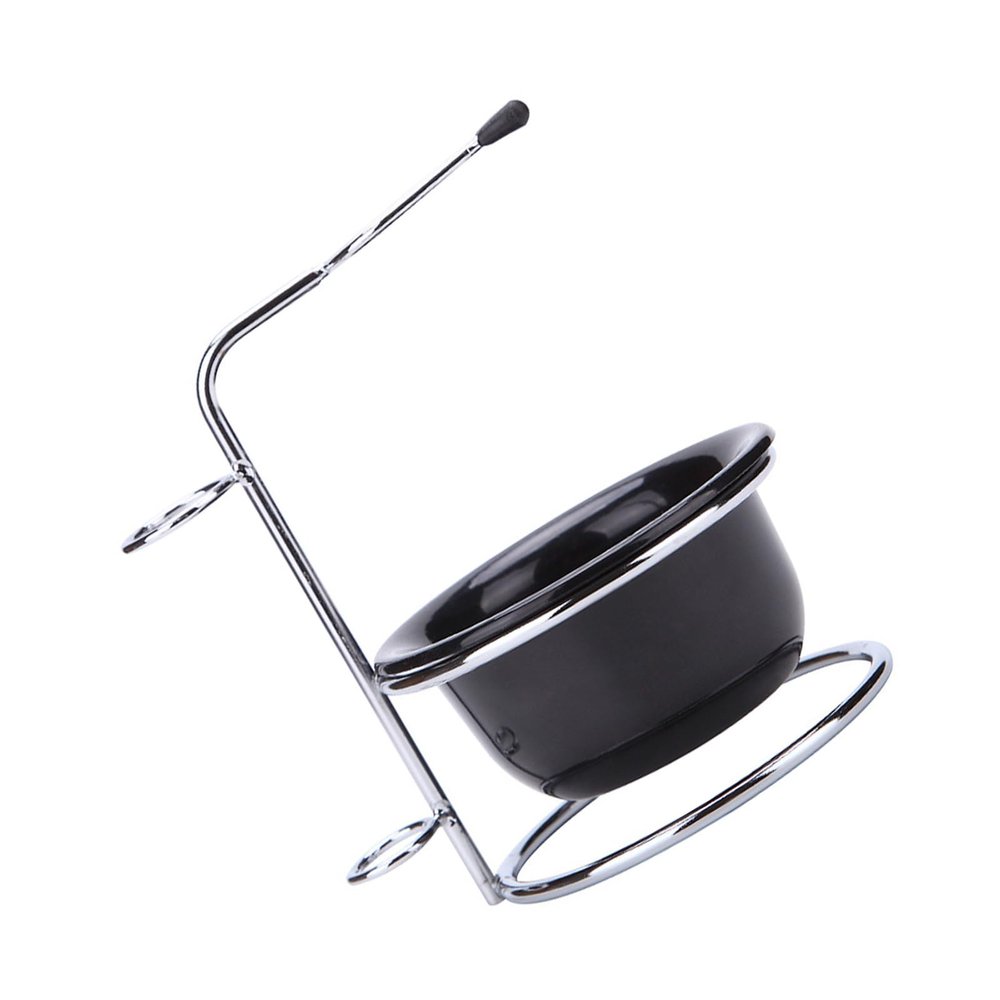Shaving Set for Men Universal Heavy Stainless Steel Shaving Brush Stand Safety Shaving Stand Holder with Shaving Bowl for Manual Razor Shaving Brush Shaving Bowl