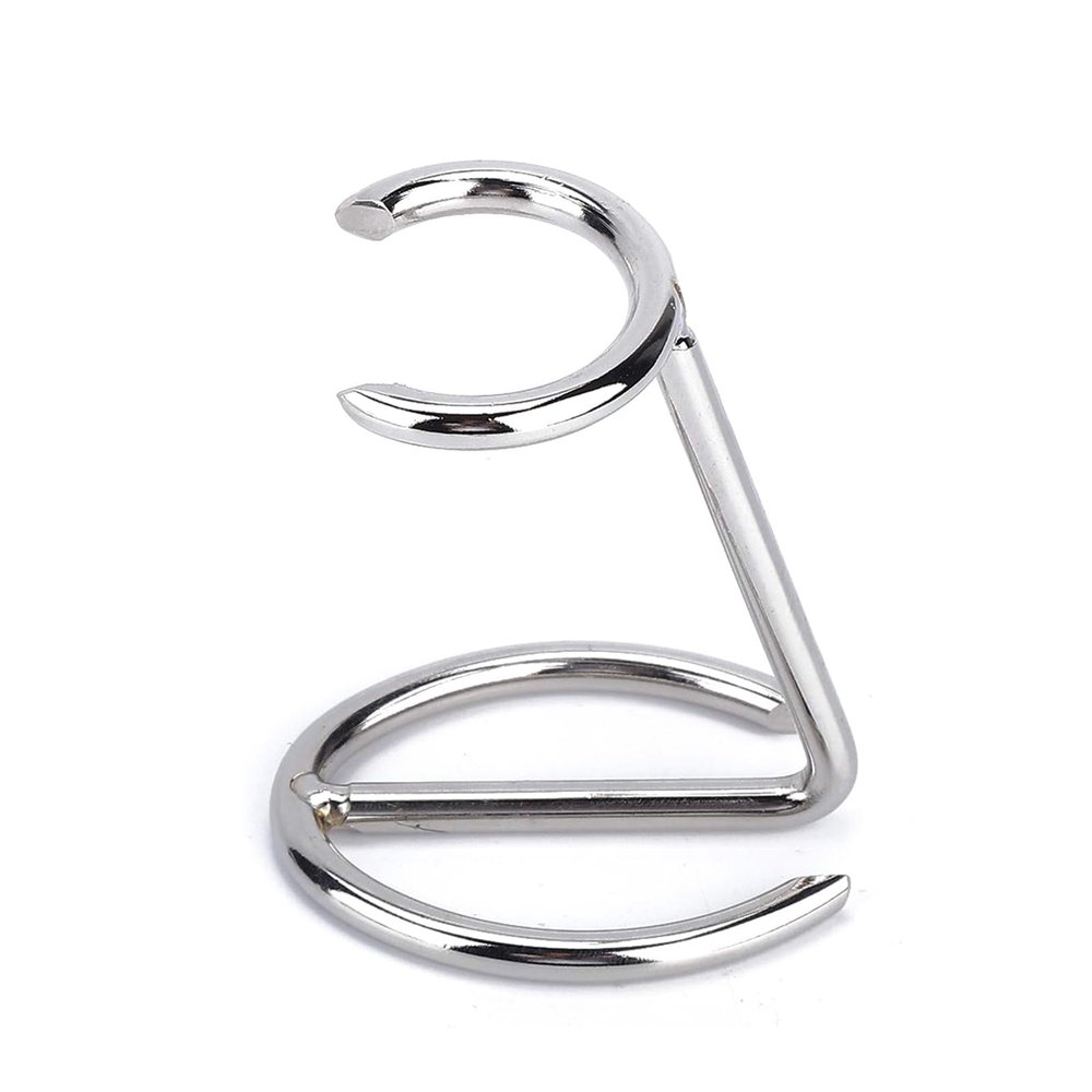Shaving Brush Stand Stainless Steel Standard Size Fashionable Shaving Brush Stand Rust Protection Durable for the Salon for Daily Personal Shaving and Hairdressing Work