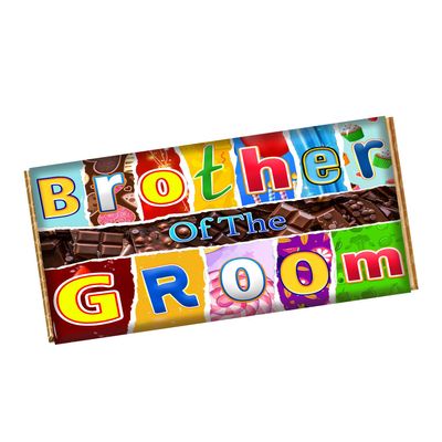 Brother of the Groom Chocolate Bar Wrapper Novelty Gift Present For Wedding Marriage CH-9667 (without chocolate bar (wrapper only))