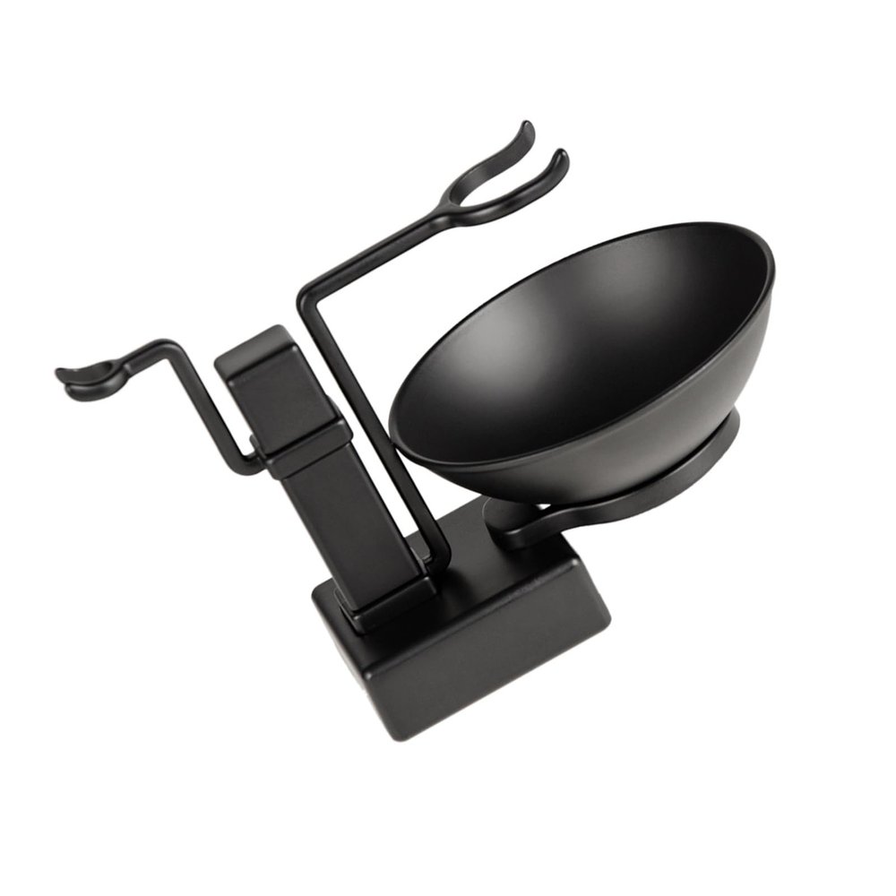 Hairdresser Men's Metal Razor Stand Set Razor Brushes Holder Shelf + Soap Cup Bowl Exquisite Gifts
