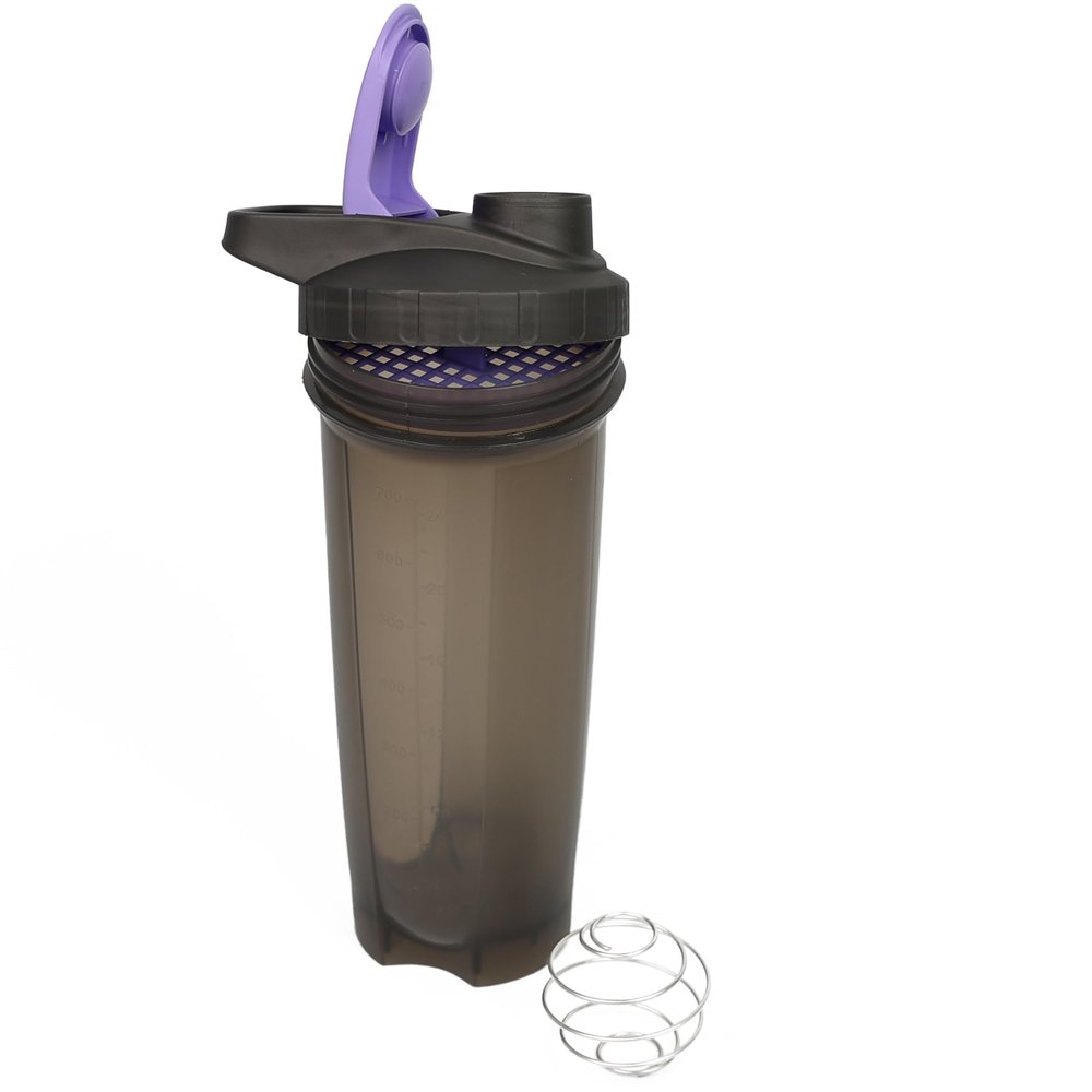 DIVCHI Protein Powder Shaker Bottle With Mixer Ball For Smooth Shake, Leakproof Secure Flip Cap, Gym Shaker For Protein Shakes Ideal Workout Partner (Purple)