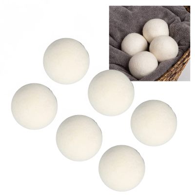 lvifloae 6 Pcs Wool Dryer Balls Pack,Wool Drying Balls High Density Adsorb Impurities Reduce Static Electricity Laundry Wool Balls Reduces Clothing Wrinkles 4cm/1.6in (4cm)