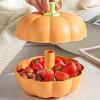 Pumpkin Snack Holder Bowl, Pumpkin Snack Box Container, Detachable Pumpkin Serving Bowl with Lid Divided Pumpkin Candy Container for Thanksgiving Fall view 3
