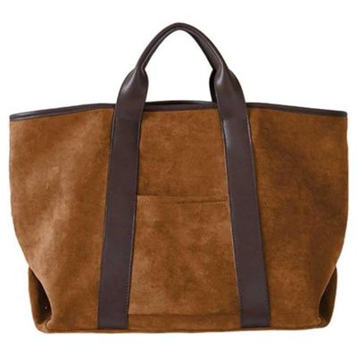 Large Capacity Suede Tote Bag,Women Soft Faux Leather Casual Handbags,Vintage Top Handle Fashion Shoulder Satchel Bag (Brown,20.08x12.6x6.69 in)