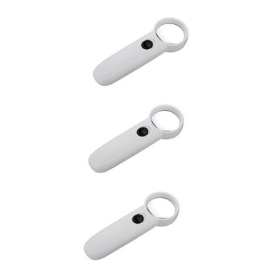 FOYTOKI 3pcs Magnifying Lens Handheld Jewelry Loupe Led Light Map Reading Magnifier Compact and Portable Design