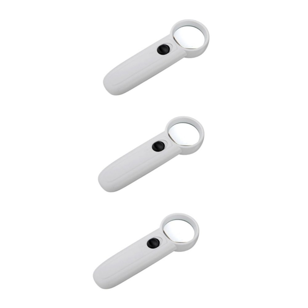 FOYTOKI 3pcs Magnifying Lens Handheld Jewelry Loupe Led Light Map Reading Magnifier Compact and Portable Design