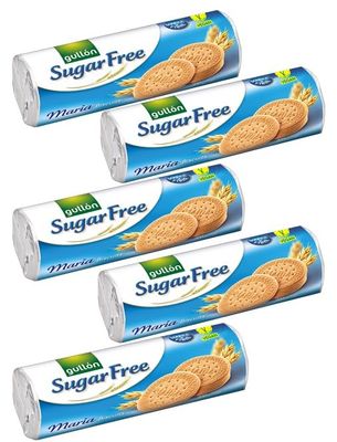 Gullon Sugar Free Maria Biscuits 200g l Biscuit Hamper Available - Perfect for Gifting on mothers & fathers day, Anniversary & Christmas presents to friends & family by zamfoods (Pack of 5)