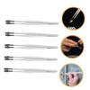 Baluue 5pcs Small Flat Head Stainless Steel Tweezers Set Multipurpose Eyelash Applicator and Stamp Crafting Tools for Jewelry Making and Precision Beauty Use view 2
