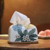 DFHS46JK Tissue Box Cover Chinese Style Creative Tissue Box, Household Living Room Table Ceramic Paper Drawer In Living Room view 3