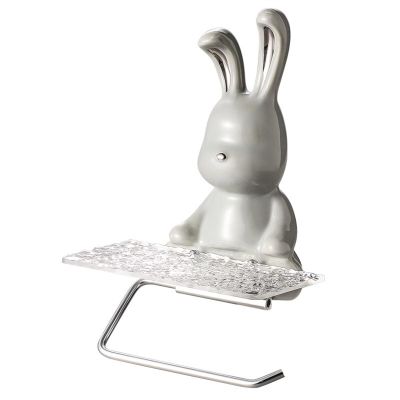 DFHS46JK Tissue Box Cover Rabbit Roll Paper Rack, Toilet Toilet Toilet Paper Box Storage Rack In Living Room(Gris)