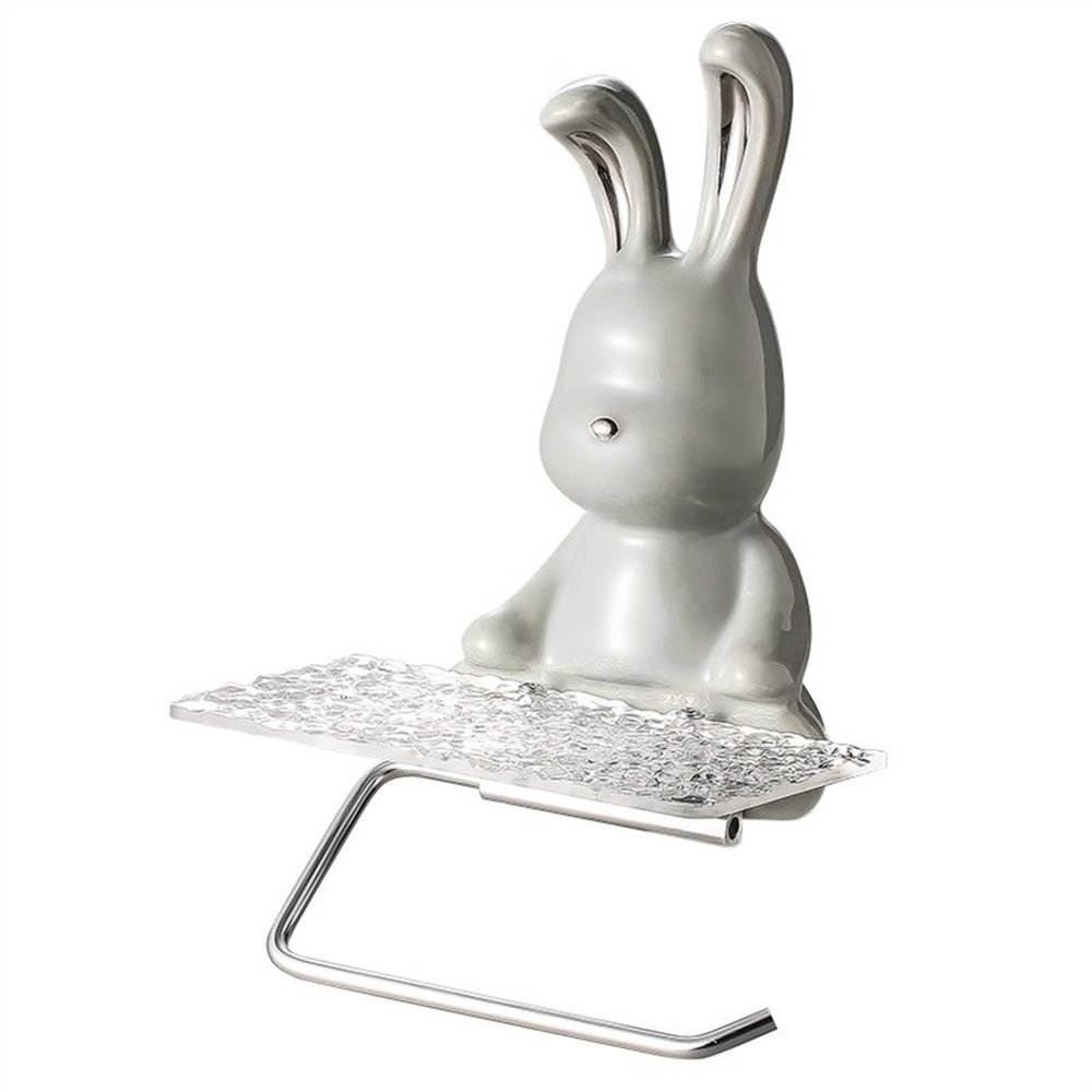 DFHS46JK Tissue Box Cover Rabbit Roll Paper Rack, Toilet Toilet Toilet Paper Box Storage Rack In Living Room(Gris)