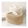 DFHS46JK Tissue Box Cover Simple Cotton Rope Hand Woven Tissue Storage Box, Creative Desktop Storage Box, Paper Drawer Washable In Living Room(White) view 1