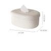 DFHS46JK Tissue Box Cover Simple Cotton Rope Hand Woven Tissue Storage Box, Creative Desktop Storage Box, Paper Drawer Washable In Living Room(White) view 2