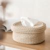 DFHS46JK Tissue Box Cover Simple Cotton Rope Hand Woven Tissue Storage Box, Creative Desktop Storage Box, Paper Drawer Washable In Living Room(White) view 4