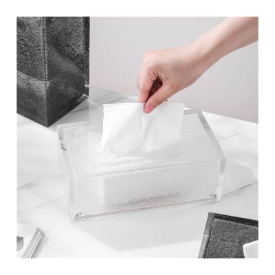 DFHS46JK Tissue Box Cover Household Living Room Paper Drawer, Restaurant Desktop Minimalist Tissue Storage Box In Living Room(White,Large)