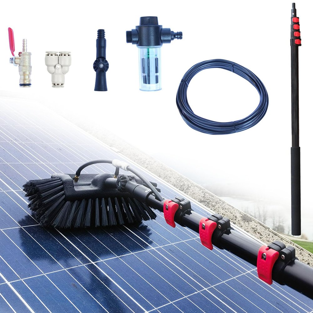YFSMBD 3.6 - 10.8M Telescopic Hydrocleaner Telescopic Cleaning Broom Water Powered Soap Dispenser Cleaning Solar Panels Washing Trucks Bus Car Roofs (6M)