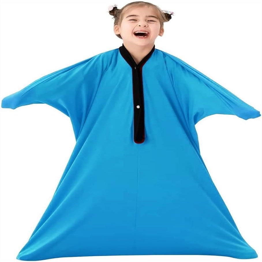 DTREEL Sensory Sox, Stretchy Body Socks Full Body Wrap Stretchy Sensory Body Socks Kids Toy Game Autistic Anxiety Relief Calming Therapy For Boys/Girls With Autism(Blau 2,S)