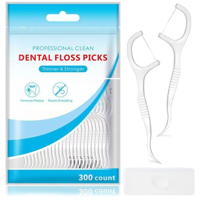 ZOCONE 300 Pcs Floss Sticks Ddental Disposable Tooth Picks Floss Sticks with Storage Box, High Toughness Floss Picks Dental Floss Stick for Teeth Cleaning, Thin Floss Toothpicks | Protect Gap