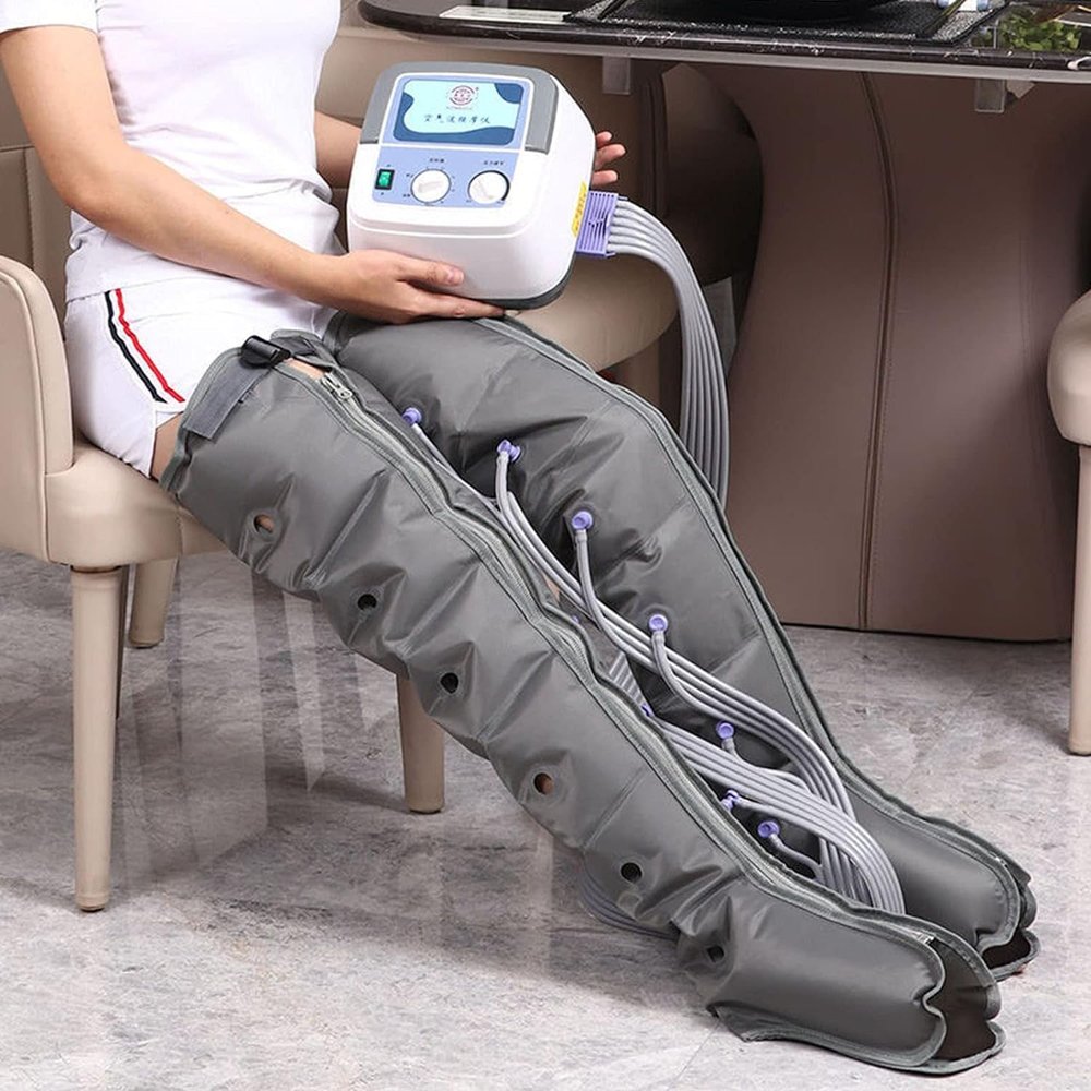 8 Cavity Air Compression Leg Massager, Pneumatic Leg Wrap Pressure Machine, 30min Timer, Adjustable Pressure,Promote Blood Circulation, Relieve Leg Fatigue, for Relieve Pain, Varicose Veins