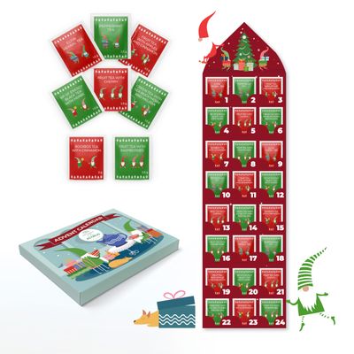 Acorus Elfin Tea Advent Calendar 2025 Women and Men, 24 Advent Calendar Tea Bags Individually Wrapped for Christmas Countdown, Fruit and Herbal Tea Advent Calendar 2025, 8 Christmasy flavors