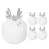 Deer Ear Christmas Candy Bags, 5pcs Antlers Drawstring Bags Christmas Pouch, Christmas Antler Velvet Drawstring Bags for Toys Candy Cookies - 13x15 cm view 1