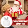 Deer Ear Christmas Candy Bags, 5pcs Antlers Drawstring Bags Christmas Pouch, Christmas Antler Velvet Drawstring Bags for Toys Candy Cookies - 13x15 cm view 2
