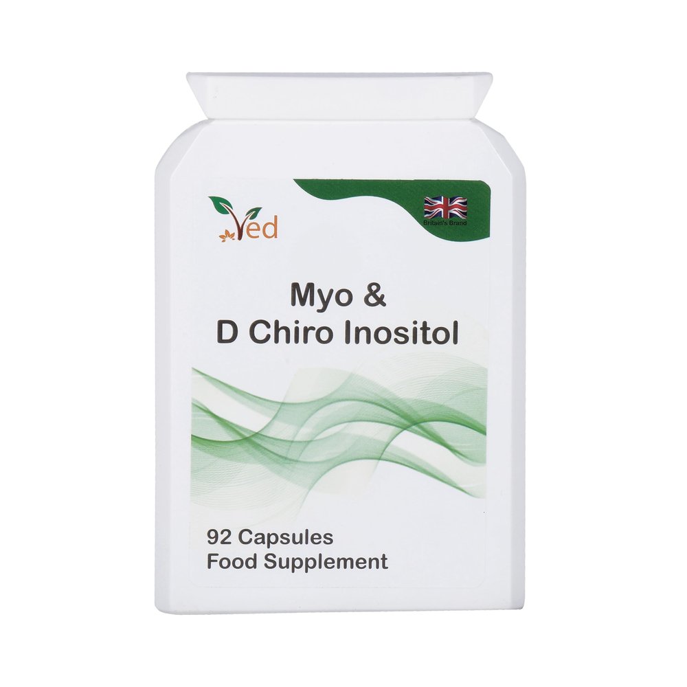 VED Myo & D Chiro Inositol, myo- inositol 2000 mg & D Chiro Inositol 300 mg 92 Vegan Capsule (23 Days Supply)