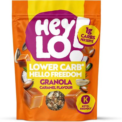 Heylo Keto Breakfast Caramel Crunch Granola -360G - ONLY 1.7 Gram Carb per Serving - Low Carb Keto Cereal. (360g, Caramel)