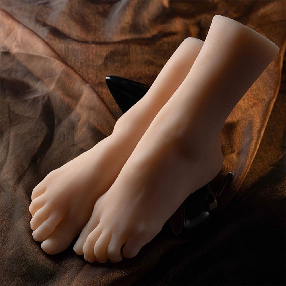1 Pair Silicone Female Skeleton Foot Model 1:1 Life Size Girl Foot Model for Personal Collection Sketching Exercise