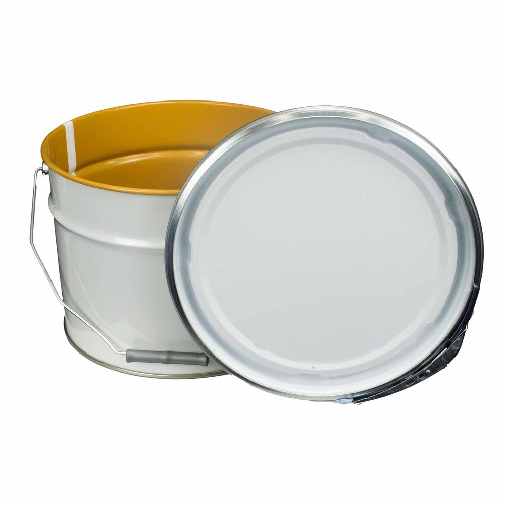 ITP Packaging 10 Litre Metal Tin Pail Bucket Drum Tub, 10 Pack